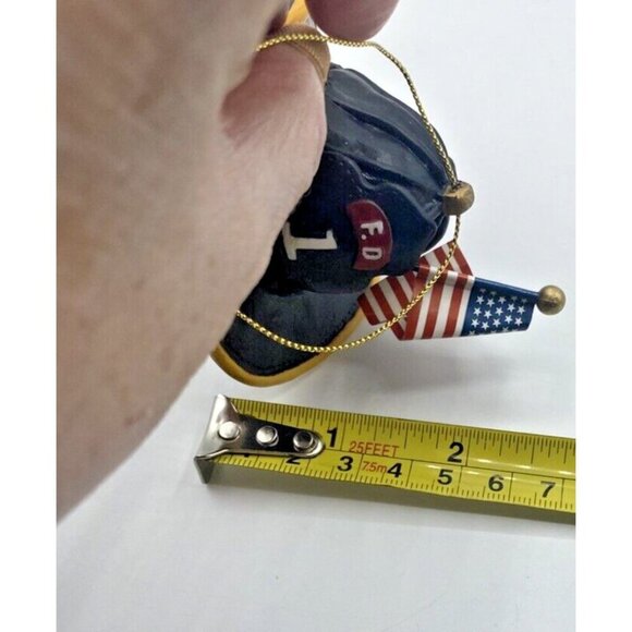 Fireman Hat Christmas Ornament Fire Department Helmet Patriotic Flag Firefighter - Picture 6 of 9
